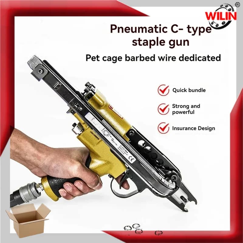 SC7 Pistola per punti metallici pneumatica tipo C per paesaggistica Gabbia per mazzi d'oca Pigeon Coop Rete da pesca a filo Sedile per auto Tappezzeria Pistola sparachiodi Strumento