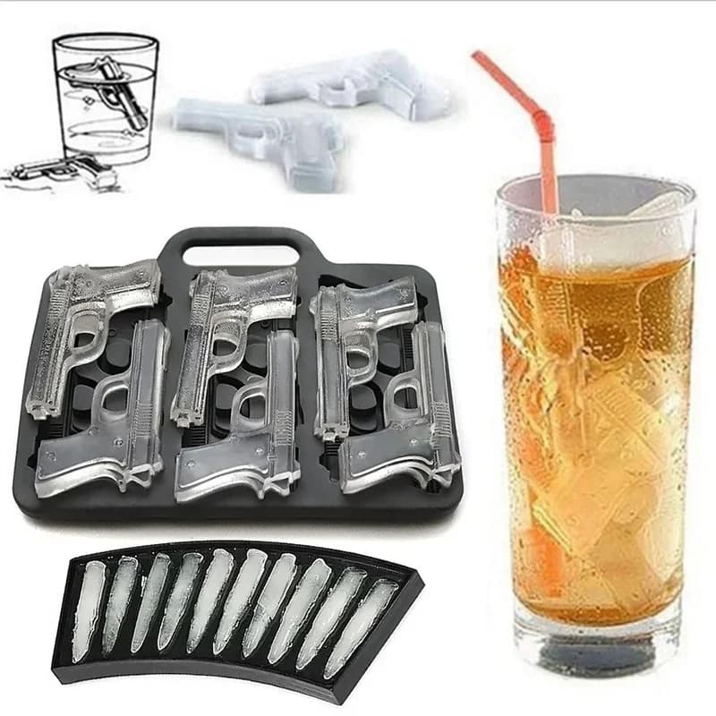 DIY Ice Cube Mold Make Unique Gun Bullet-Shaped Ice Cubes with This Perfect for Cold Drinks and Cocktails