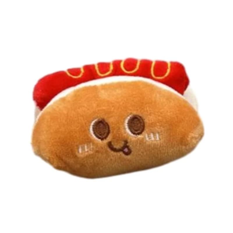A5YC Lovely Burger Pendant Stuffed Toy Plush Keychain SchoolBag Ornament Accessories