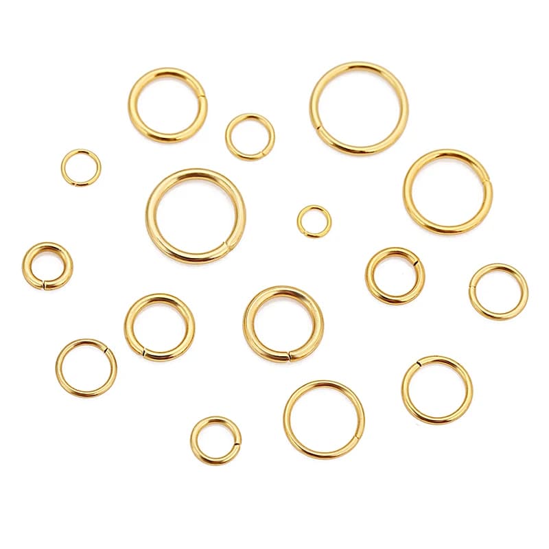 100 pcs 3.5/4/5/7/8/9/10mm Each Stainless Steel PVD Sauce Rings Split Rings for FAI Necklace by TE Jewellery Accessories Earrings
