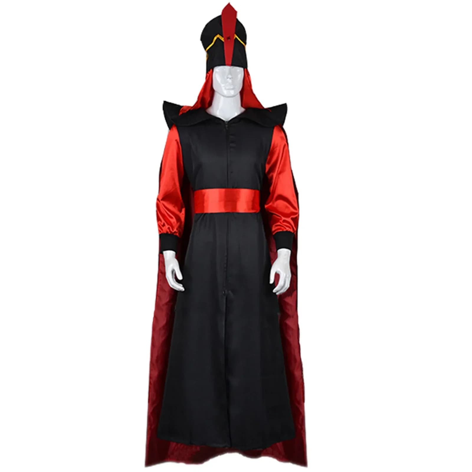 Movie Jafar Cosplay Costume Jumpsuit Cloak with Hat for Men Women Outfits Halloween Costumes Cosplay Role Play Party
