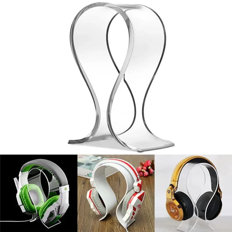 1pc supporto per gancio per rack per espositore per cuffie per cuffie in acrilico universale staffa per mensola da scrivania per auricolari trasparente