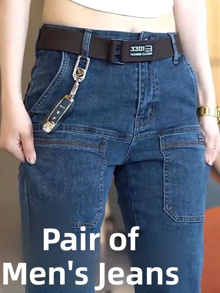 Jeans da uomo slim fit a gamba dritta in denim ignifugo, modello sottile autunnale alla moda, pantaloni lunghi, abbigliamento casual per giovani