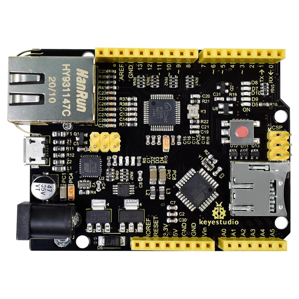 Keyestudio W5500 SCHEDA DEVELOPPAMENTO ETHERNETE SHIELD DEVELOPPAMENTO Per Arduino Progetto FAI DA TE (SENZA POE)