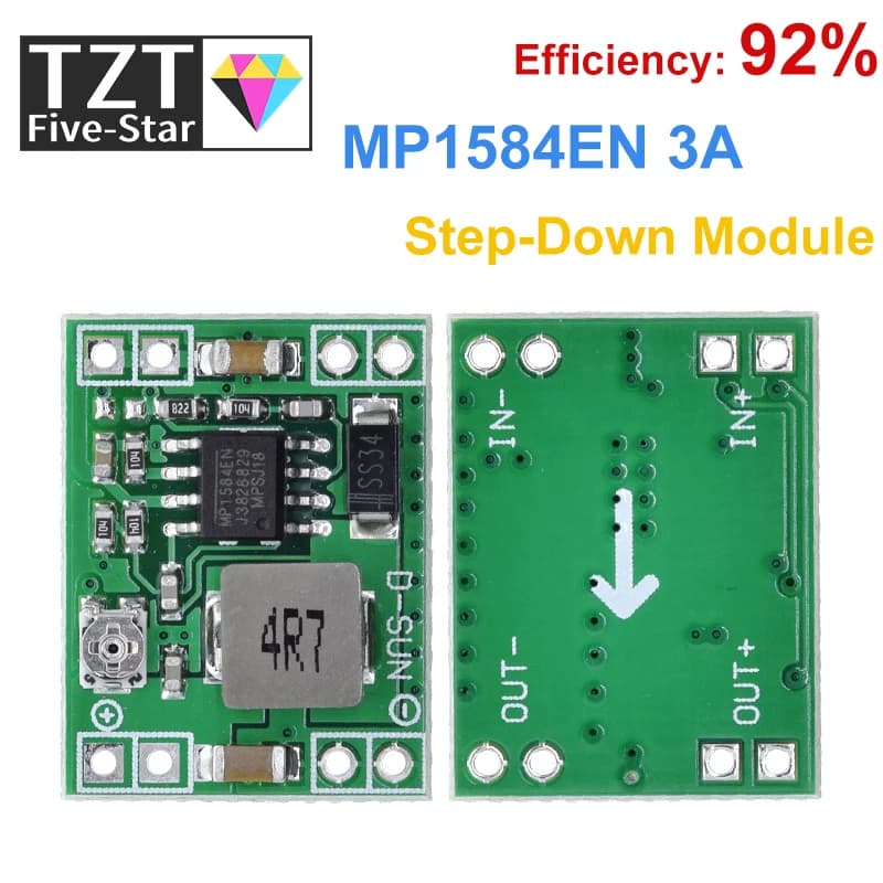 TZT Modulo di alimentazione step down DC-DC di dimensioni ultra-piccole MP1584EN Convertitore buck regolabile 3A per Arduino Sostituisci LM2596