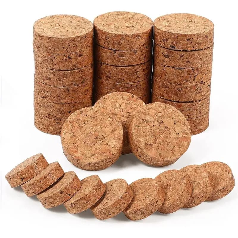 AT43-Non Slip Plant Pot Mat Risers 30 Pcs Effect Indoor Outdoor Solid Corkwood Planter Pot Lifters For Plants Flowers