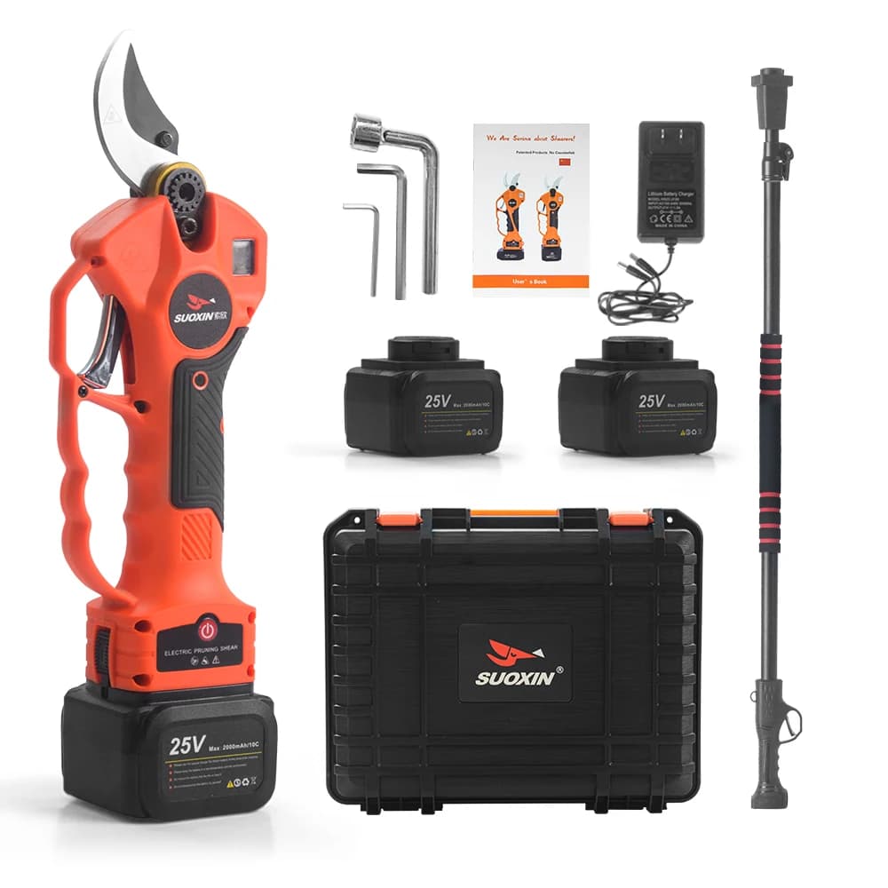 1.6 Inch Cutting Diameter Electric Pruning Shears Electric Pruner with Extension High Branch Pole Reach to 7.23-ft