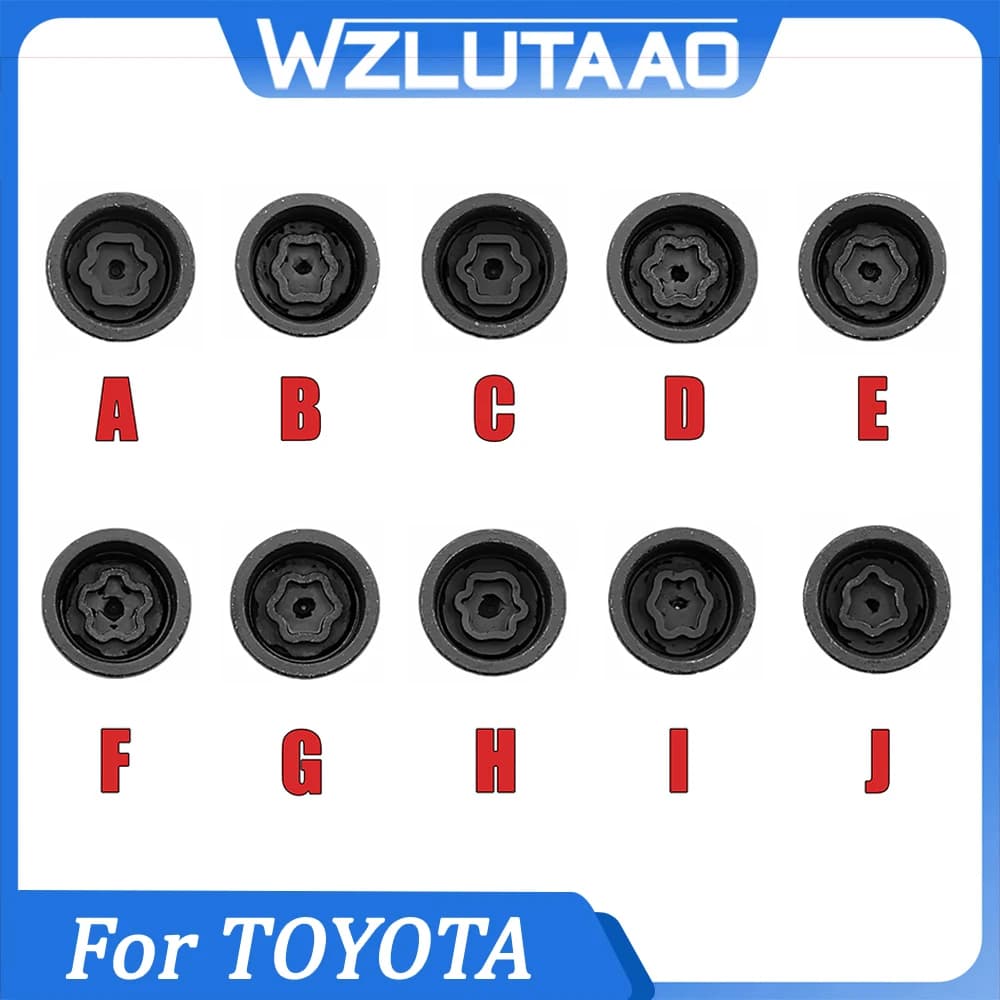 1 pezzo # A - # J Strumento per la rimozione della vite antifurto per pneumatici per auto Chiave a tubo Strumento per smontaggio Manicotto chiave per kit di riparazione TOYOTA