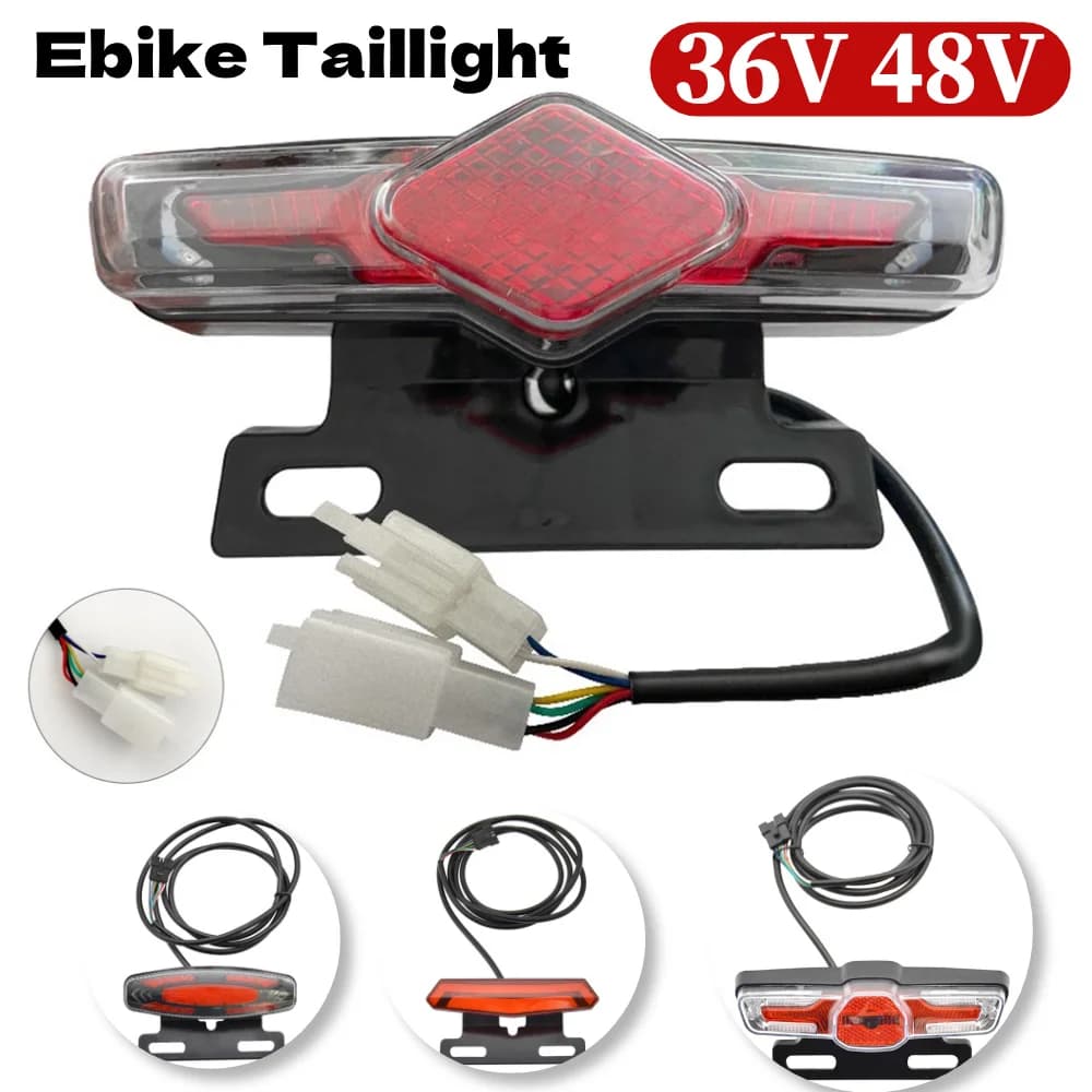 ABS Electric Bike Tail Light Waterproof Riding Rear Light Safety Night Riding Warning Taillight with Turn Signal