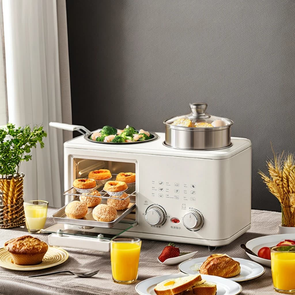 Prezzo di fabbrica Forno elettrico 3 in 1 Multifunzione domestico 4 in 1 Colazione Maker con pentola Padella