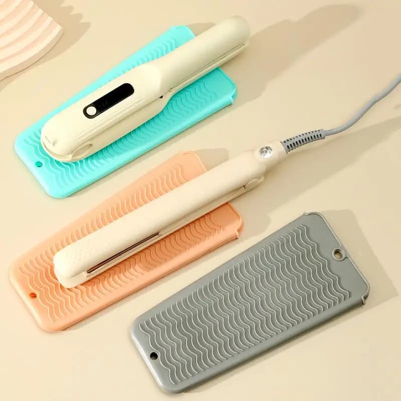 1Pc Silicone Curly Hair Stick Insulating Cover Hair Clip Hair Clips Storage Bags Iron Mat Heat Resistant Case
