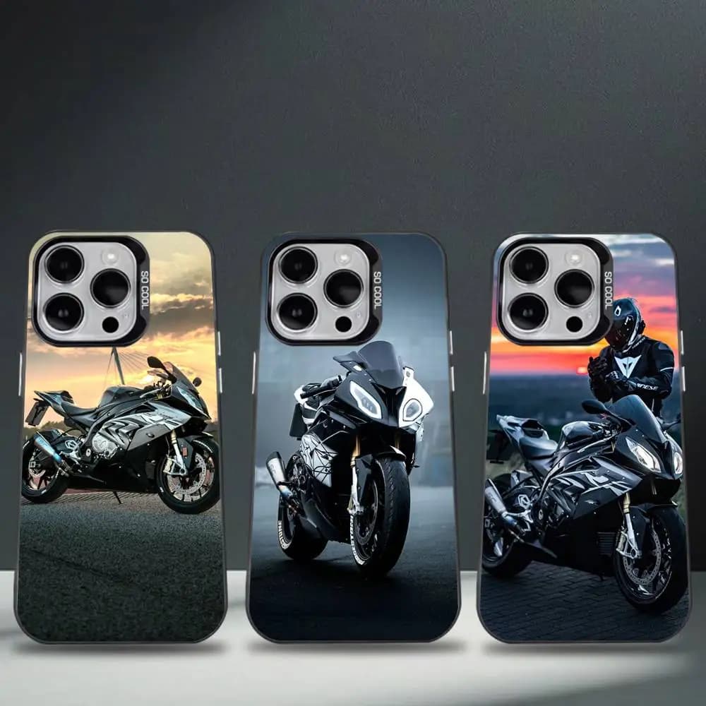 Custodia per telefono moto Cool S-s1000rr per iPhone 16,15,14,13,12,11,8,7,Pro,Max,Plus,Mini,XS,SE Anticaduta Nero Opaco Duro