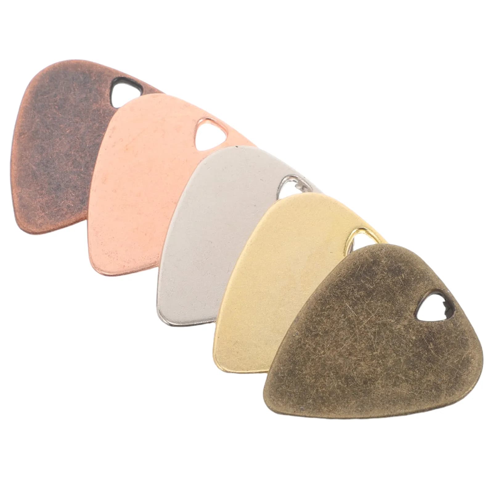 Set di 5 Plettri in Metallo per Chitarra, in Acciaio Inossidabile, per Chitarre Elettriche e Bassi, Migliora la Chiarezza del Tono, Presa di Precisione, per Registrazione