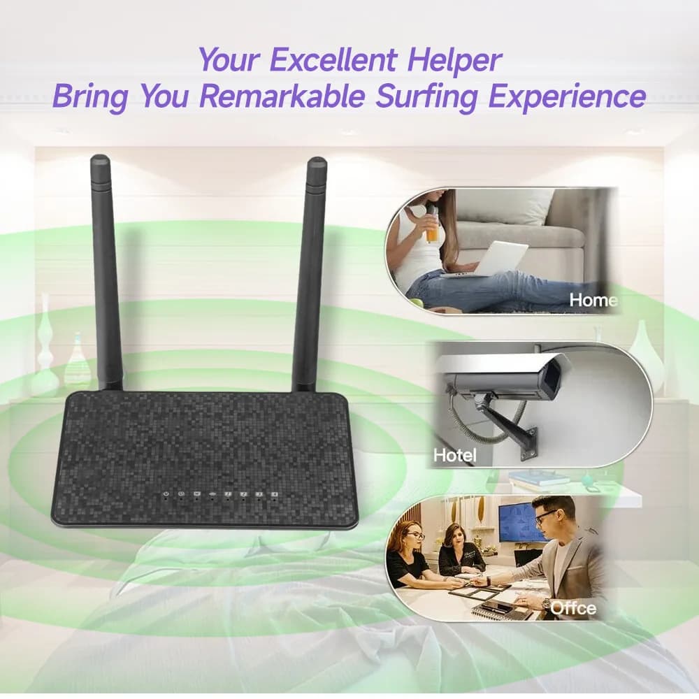 Ripetitore di portata Wi-Fi wireless router 300M con antenne ad alto guadagno 5 * 6dBi Estensione Wi-Fi a copertura più ampia per l'home office
