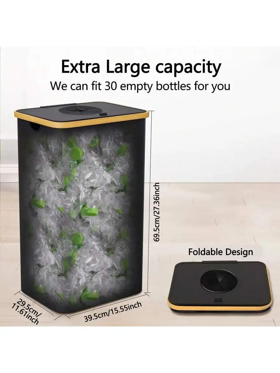Large Capacity Foldable Recycling Bin For Empty Bottles With Detachable Inner Bag