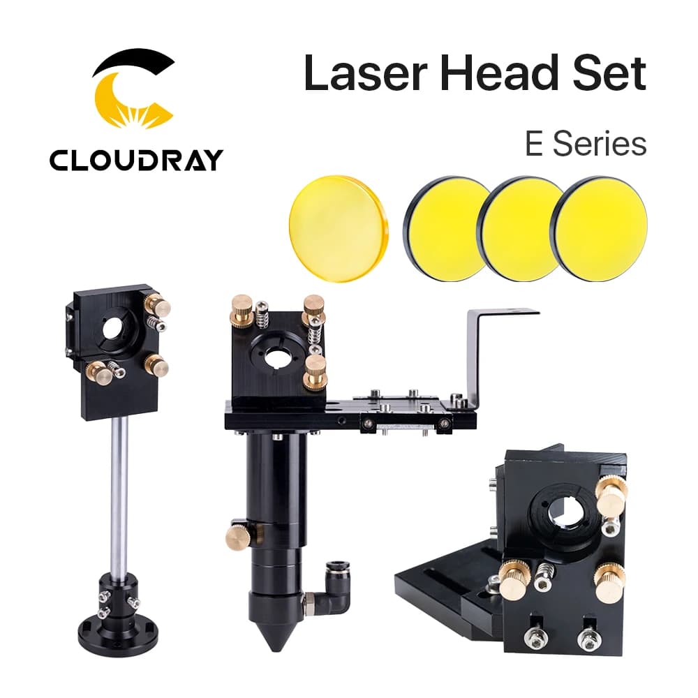 Cloudray Serie E: set di testine laser CO2 + 1 lente di messa a fuoco + 3 specchi Si / Mo per parti di macchine da taglio per incisore