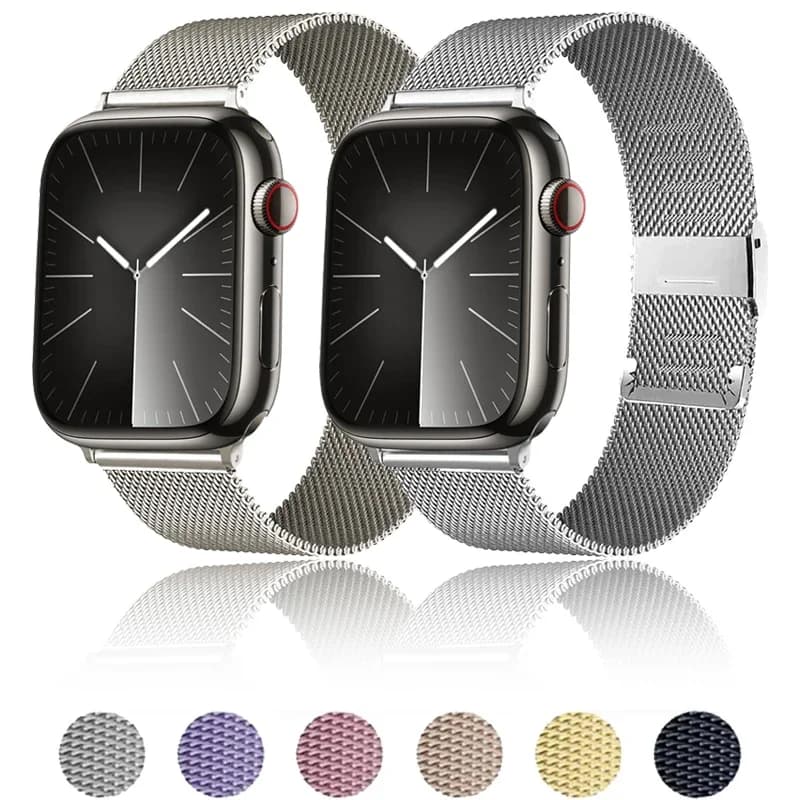 Cinturino ad anello milanese per Apple watch ultra 2 Band 49mm 45mm 44mm 41mm 40mm 42mm 46mm braccialetto correa iWatch serie 10 9 8 7 6 5SE