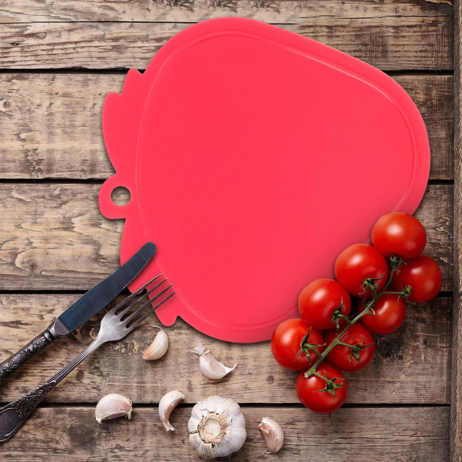 Set di 2 Taglieri a Forma di Fragola in PP, Antiscivolo, Piccoli Taglieri da Cucina in Plastica, Tappetino da Taglio a Forma di Frutta, Regalo Sicuro