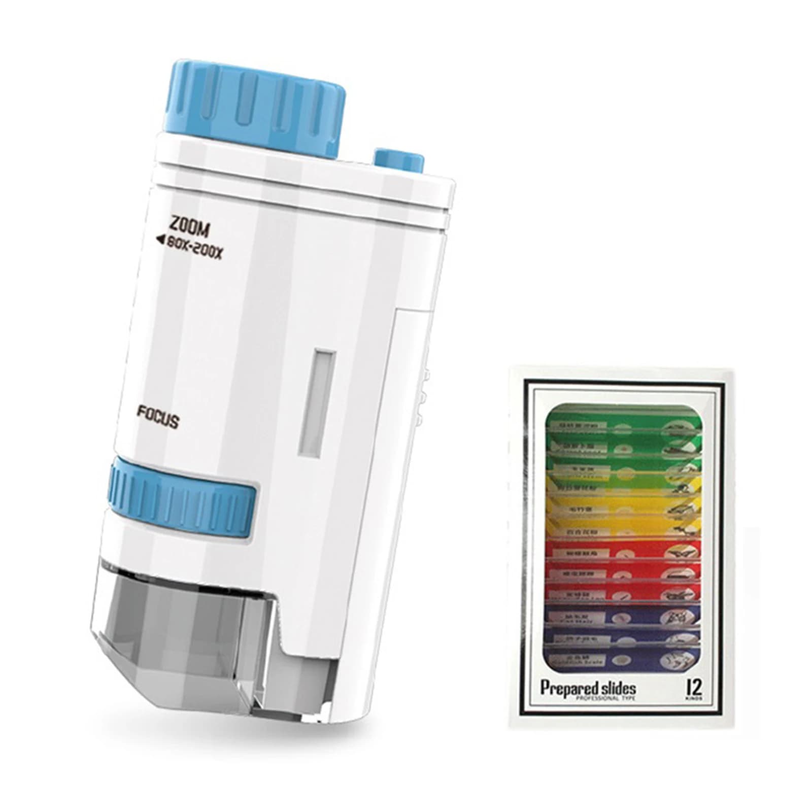 Per il microscopio portatile per bambini Lente ottica ecologica Design a prova di perdite Ingrandimento 60 200x