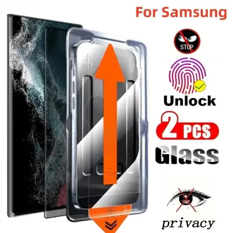 2-1 Pezzi Pellicola Protettiva Privacy Senza Polvere per Samsung Galaxy S26 Ultra Edge S25 S24 Plus S23 S22 S21 in Vetro Temperato