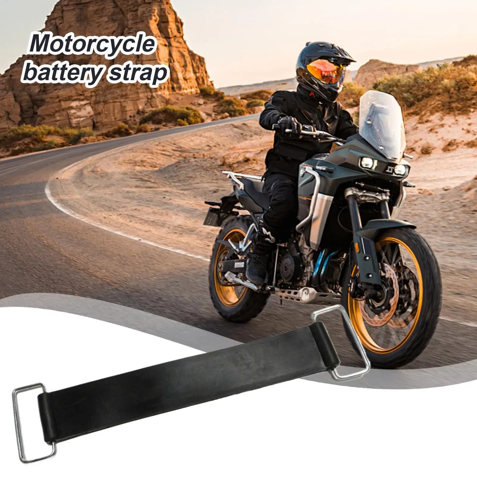 Cinghia di Fissaggio Batteria Moto Resistente, Cinghia di Sostituzione Durevole per Scatola Batteria, Cinghia di Fissaggio Anti-Usura, Adatta per il Fissaggio della Batteria