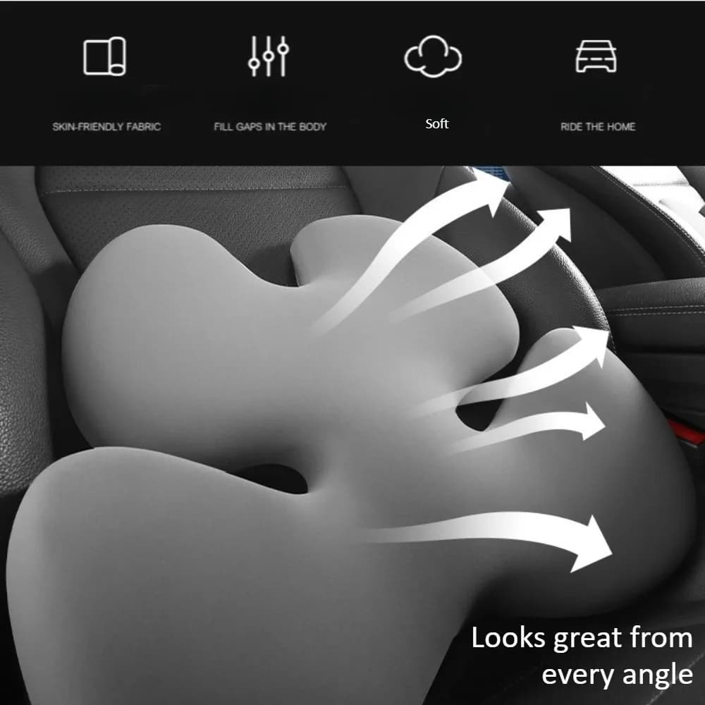 Cuscino lombare per auto a forma di fiore, rimovibile, traspirante, con rimbalzo a pressione, universale per auto, ufficio, casa.