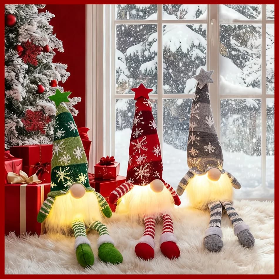 Regalo di Natale Capodanno Bambola senza volto di Natale incandescente Buon Natale Decorazione della casa Ornamento da tavolo Regalo di festa