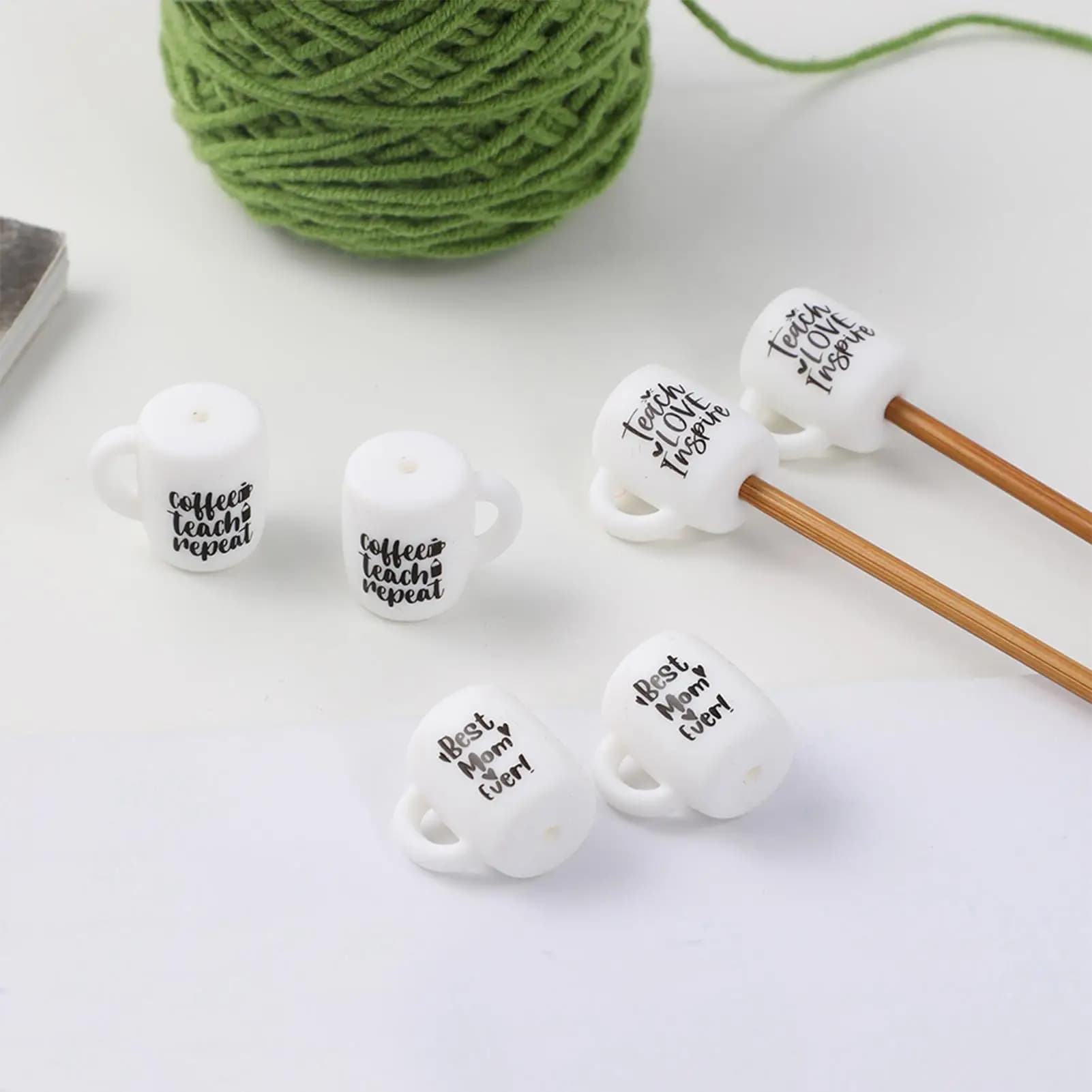Tappi in silicone per ferri da maglia, set da 6 pezzi, anti-sfilacciamento del filato, accessori creativi per maglia e uncinetto