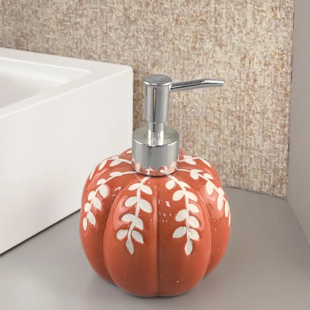 Bottiglia di lozione di zucca in ceramica creativa di Halloween da 460 ml Bottiglia di lozione in ceramica per bagno dell'hotel Bottiglia separata Dispenser di sapone per pressa