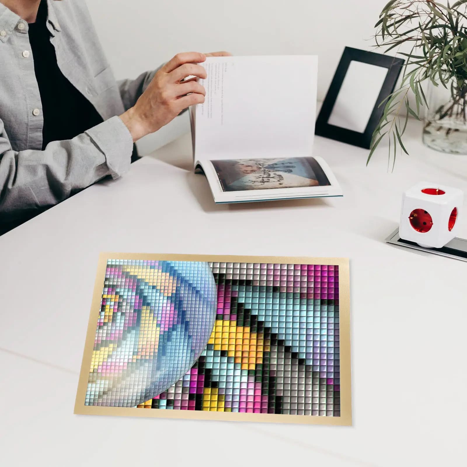 2 Set of Premium Magnetic Frames in Autoadhesive Plastic for Photo, Frames Home Decoration and Squares
