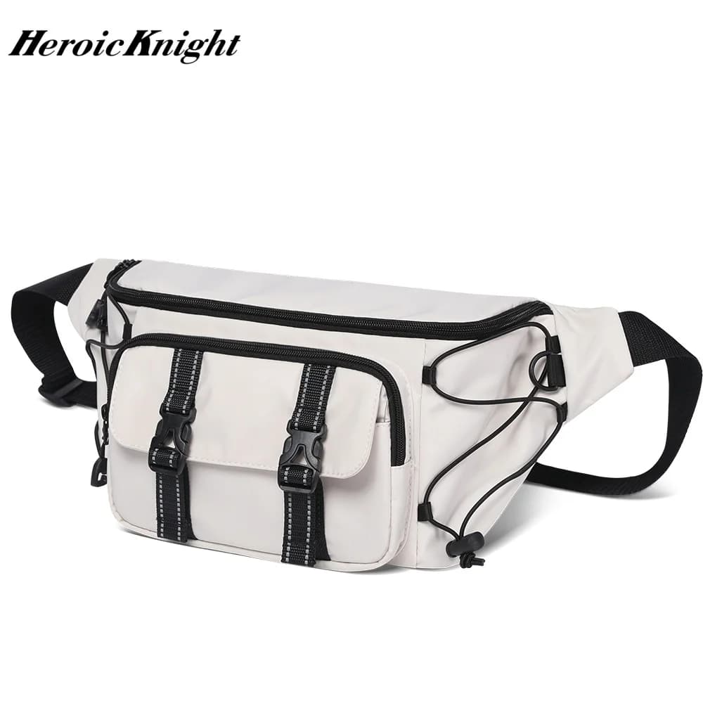 Heroic Knight Male Waist Suitable for 11 Inch iPad Waterproof Sport Running Waist Bag for Leisure Women Short Travel Bag Shoulder Bag