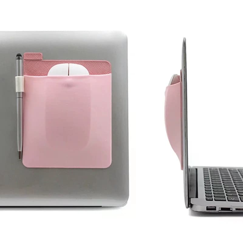 Custodia Adesiva Esterna per Laptop, Mouse, Disco Rigido Digitale, Borsa Portaoggetti con Tasca