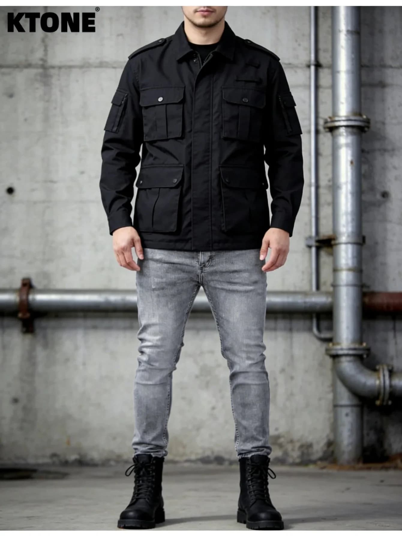 Jeans Slim da Uomo Classici Grigio Y2K Design Originale per Uso Quotidiano Pantaloni Senza Accessori o Cinture Inclusi