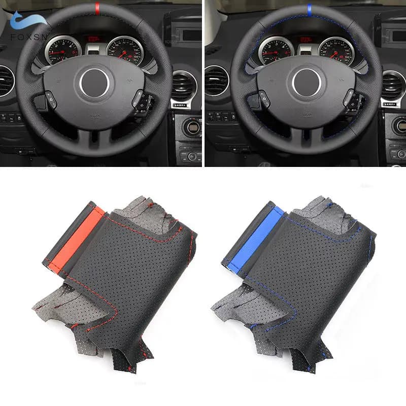 For Renault Clio 3 2005 2006 2007 2008 2009 2010 2011 2012 2013 Clio 3 RS Perforated Leather Car Inner Steering Wheel Cover Trim