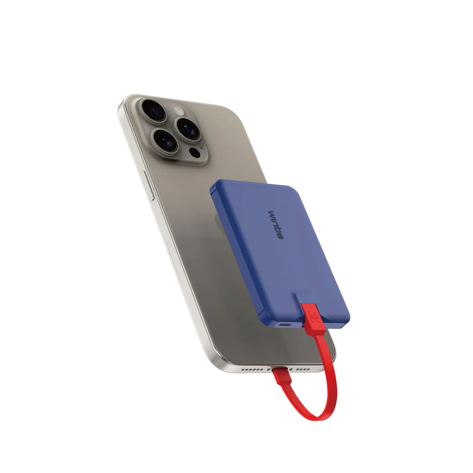 Mini Caricabatterie Portatile per iPhone, Power Bank Magnetico da 5000mAh con Cavo Integrato, Batteria di Riserva Sottile