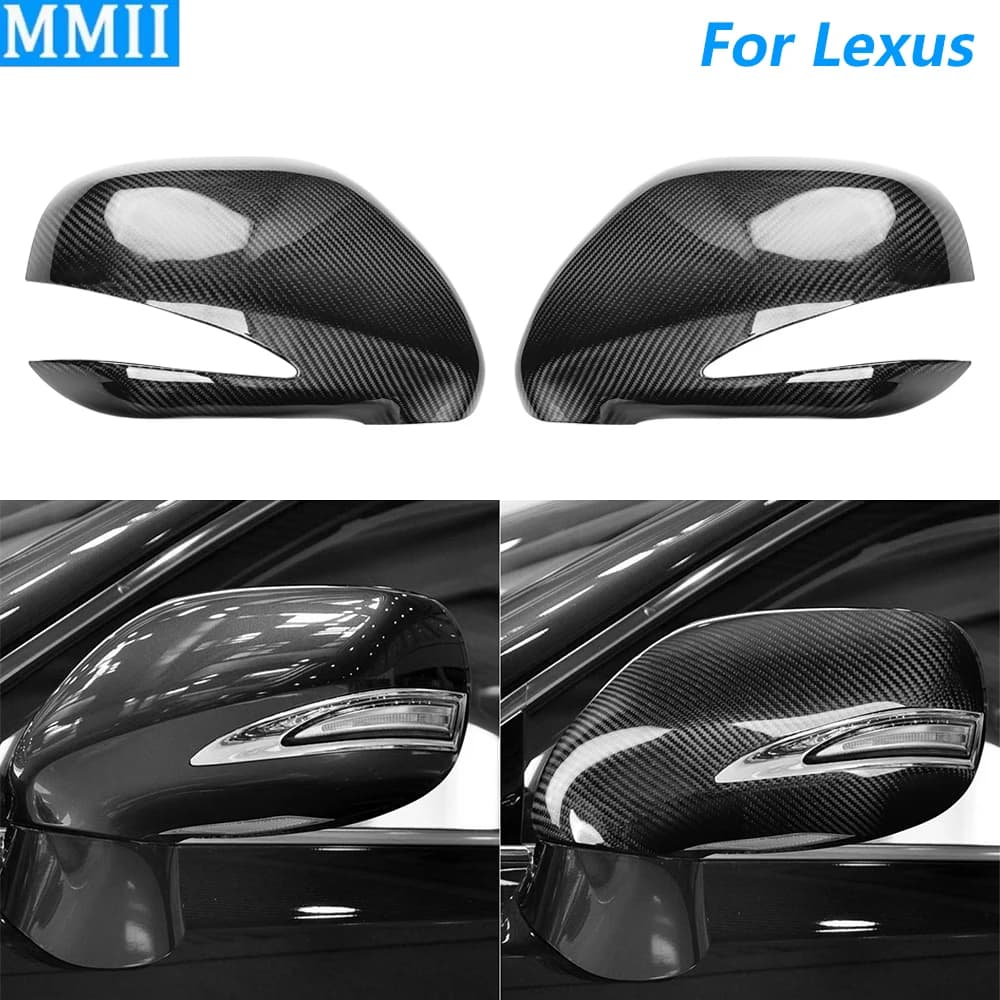 For Lexus IS ES 2008-2012 Real Dry Carbon Fiber Rear Mirror Decorative Cover Panel Auto Accessories Editing Decoration
