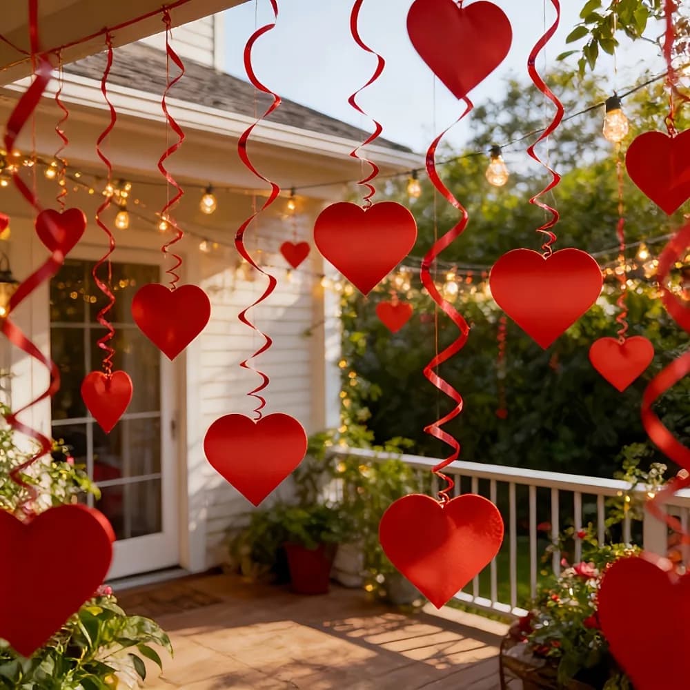 Romantic Valentine's Day Love Pulling DIY Decorations Heart String Garland Wedding Party Supplies Love Flower Hanging Curtain