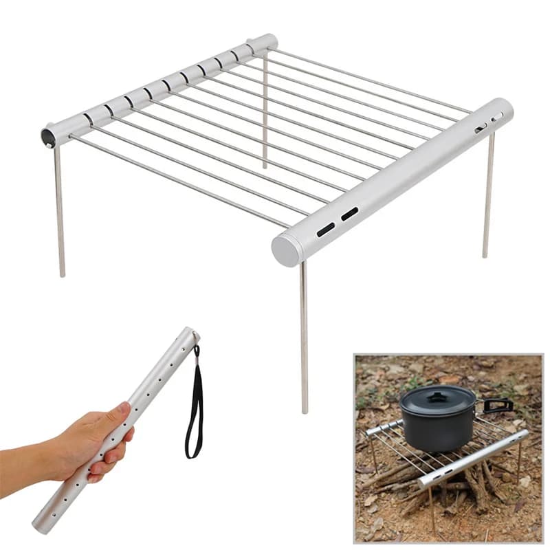 Outdoor portable barbecue grill, mini grill for stainless steel folding barbecue for camping picnic, kitchen accessories for hiking