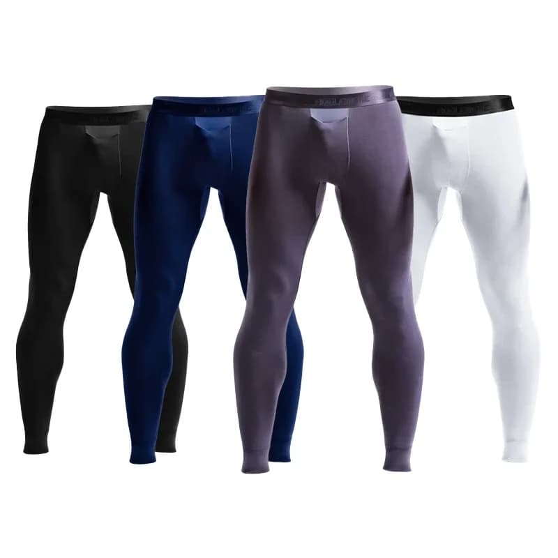 Intimo da uomo in cotone sottile Long Johns, leggings con supporto scrotale, pantaloni caldi singoli primaverili e autunnali invernali