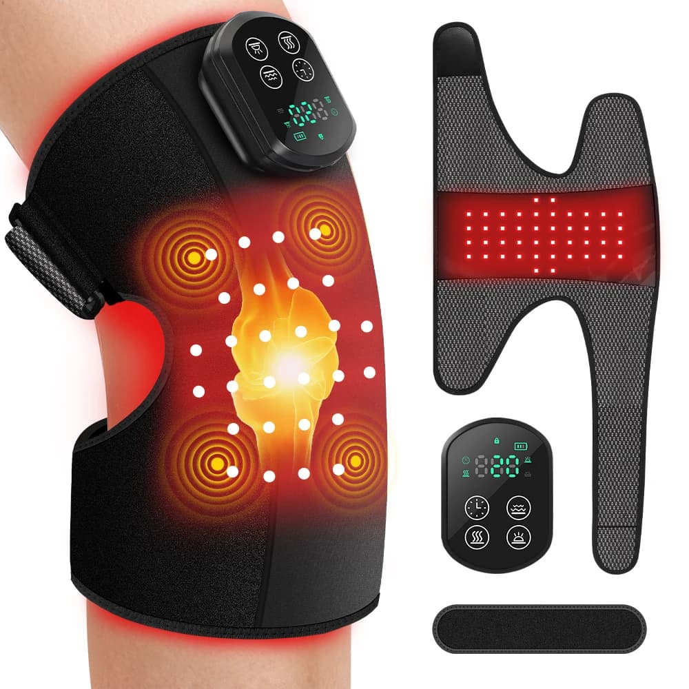 Ginocchiera per massaggio fitness - Luce rossa rilassante per il corpo Luce infrarossa da 660 nm e 850 nm, per alleviare l'inconforto articolare post-allenamento