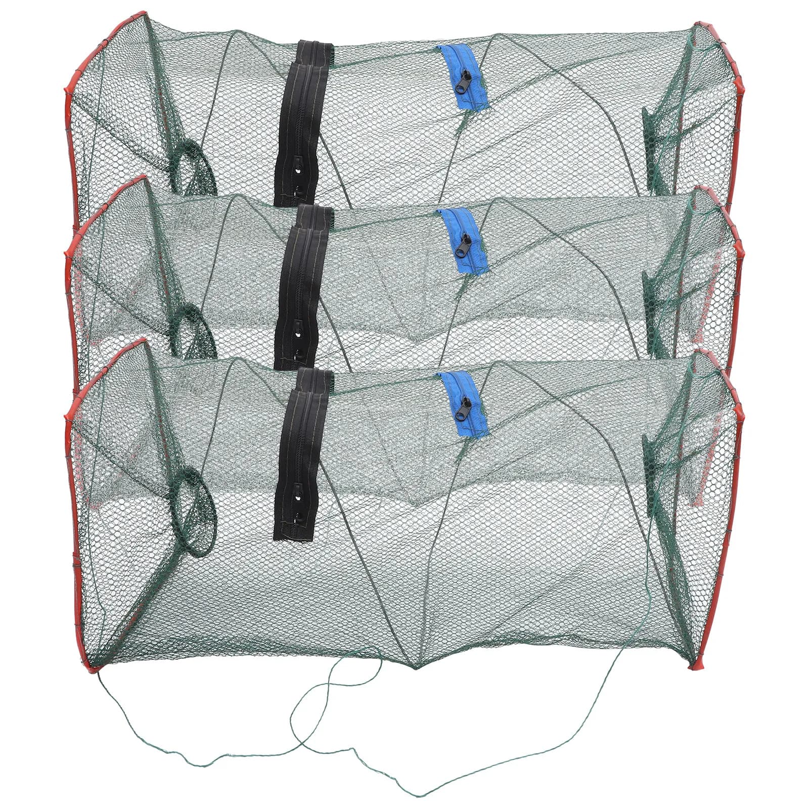 Set di 3 Reti per Aragoste Resistenti, per Granchi, Gamberi e Pesce, Trappola Pieghevole per Pesca all'Aperto con Forte Resistenza all'Usura