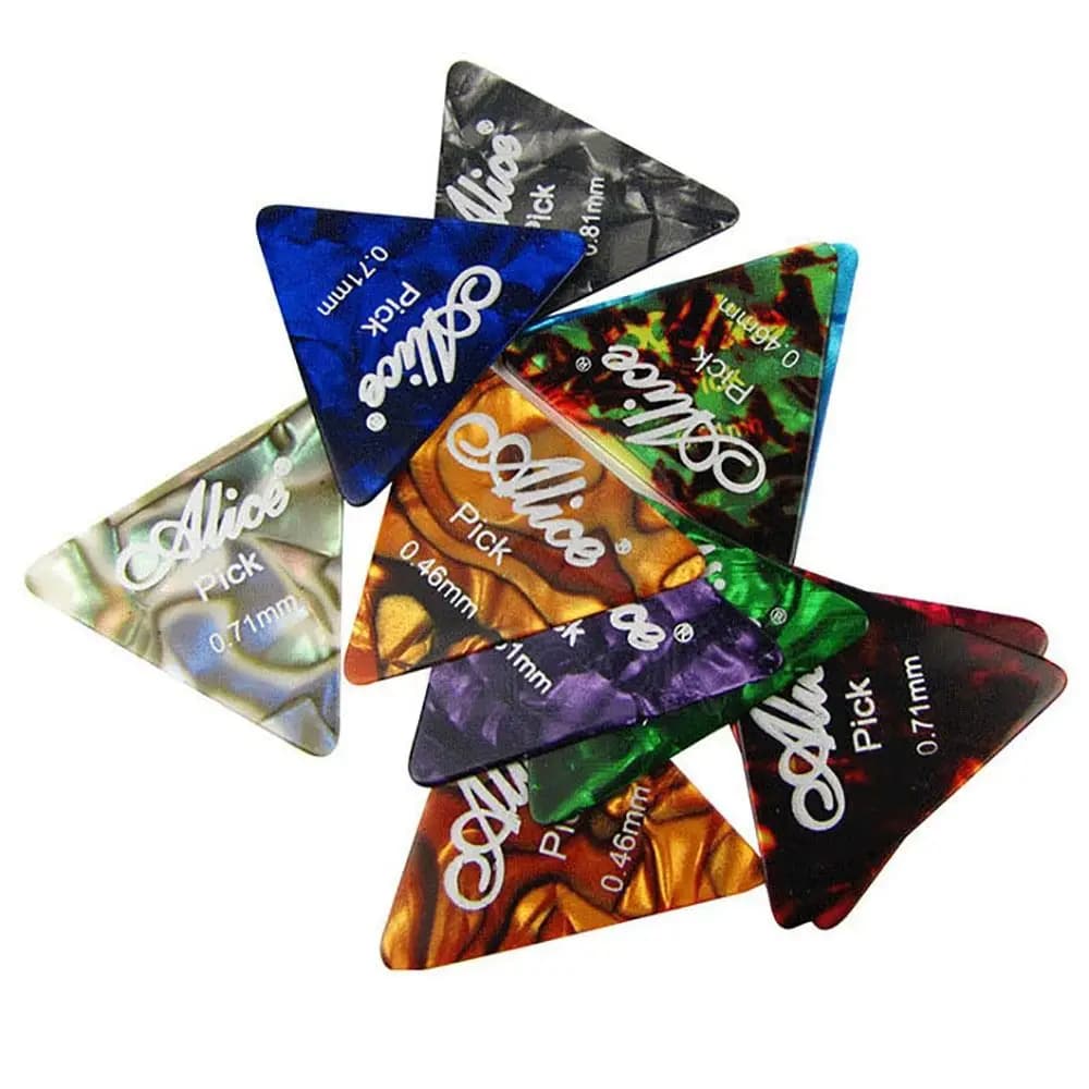 12Pcs Durable Celluloid Guitar Picks Guitar Accessories Mixed Thickness Guitar Plectrum Professional Guitar Shrapnel