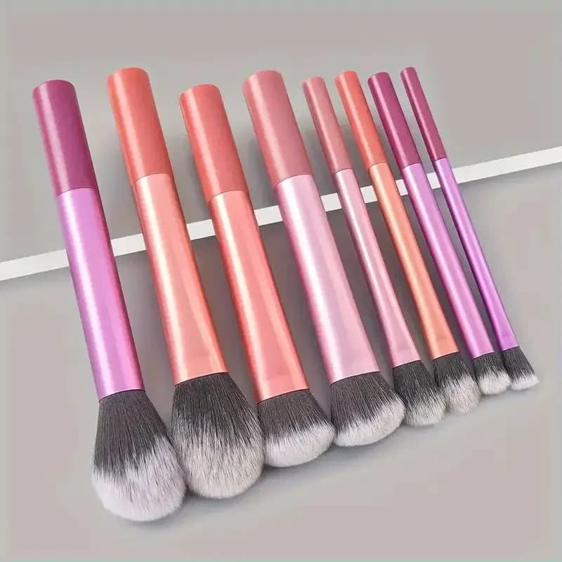 Set of 8 Professional Makeup Brushes, Cruelty-Free, Easy to Clean, for Fondotinta, Blush, Umbrella, Cosmetics, with Premium Synthetic Sets Soft 2026