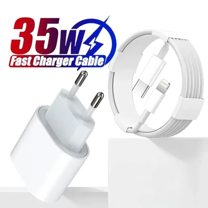 35w PD Fast Charger for iPhone 13 Pro 14 Plus 11 12 mini XS Max XR X for iPad Air Quick Charging Cable USB-C Power Adapter