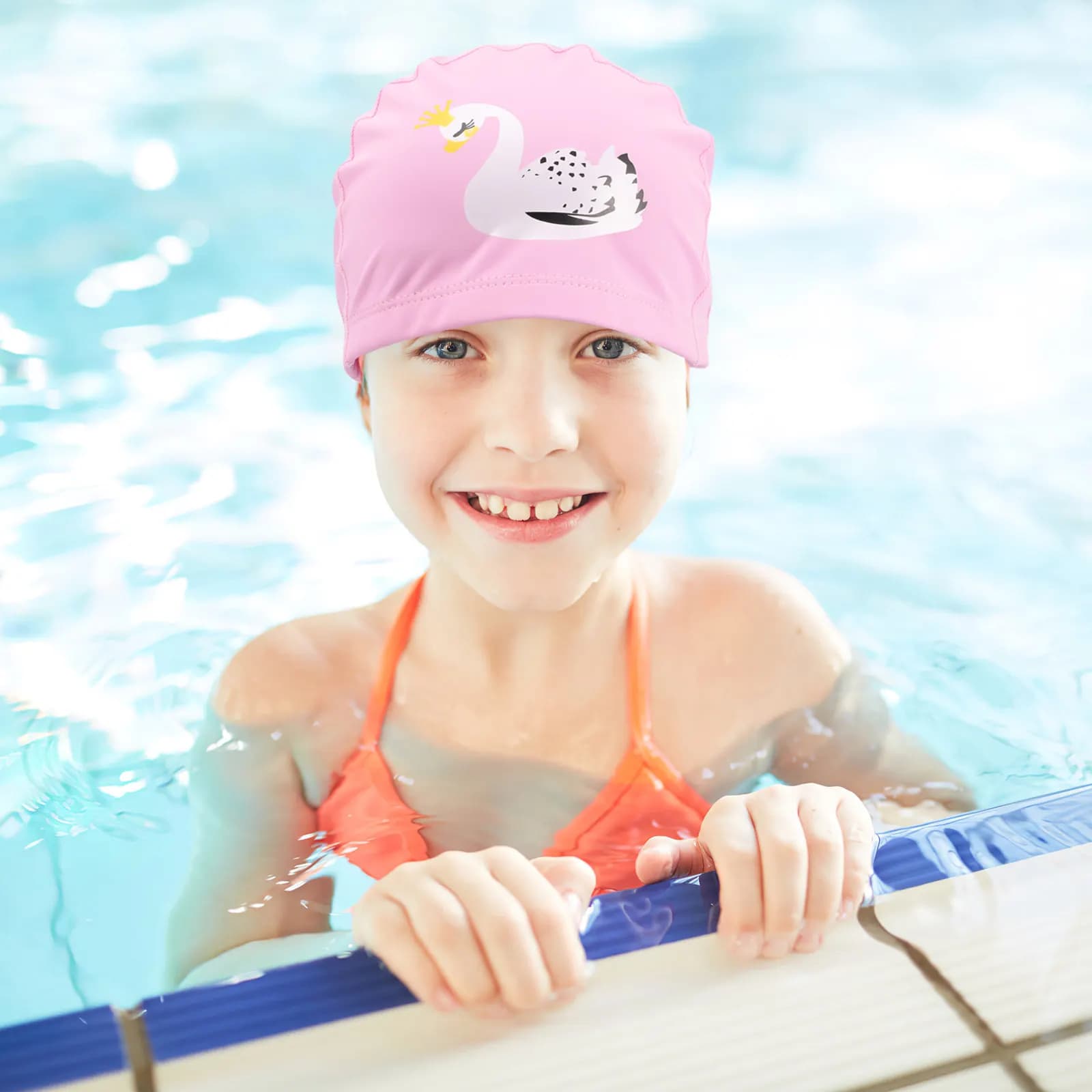 PVC Nuoto Headphone with Animated Cards, Elastic, Ear Protection, Waterproof and Breathable
