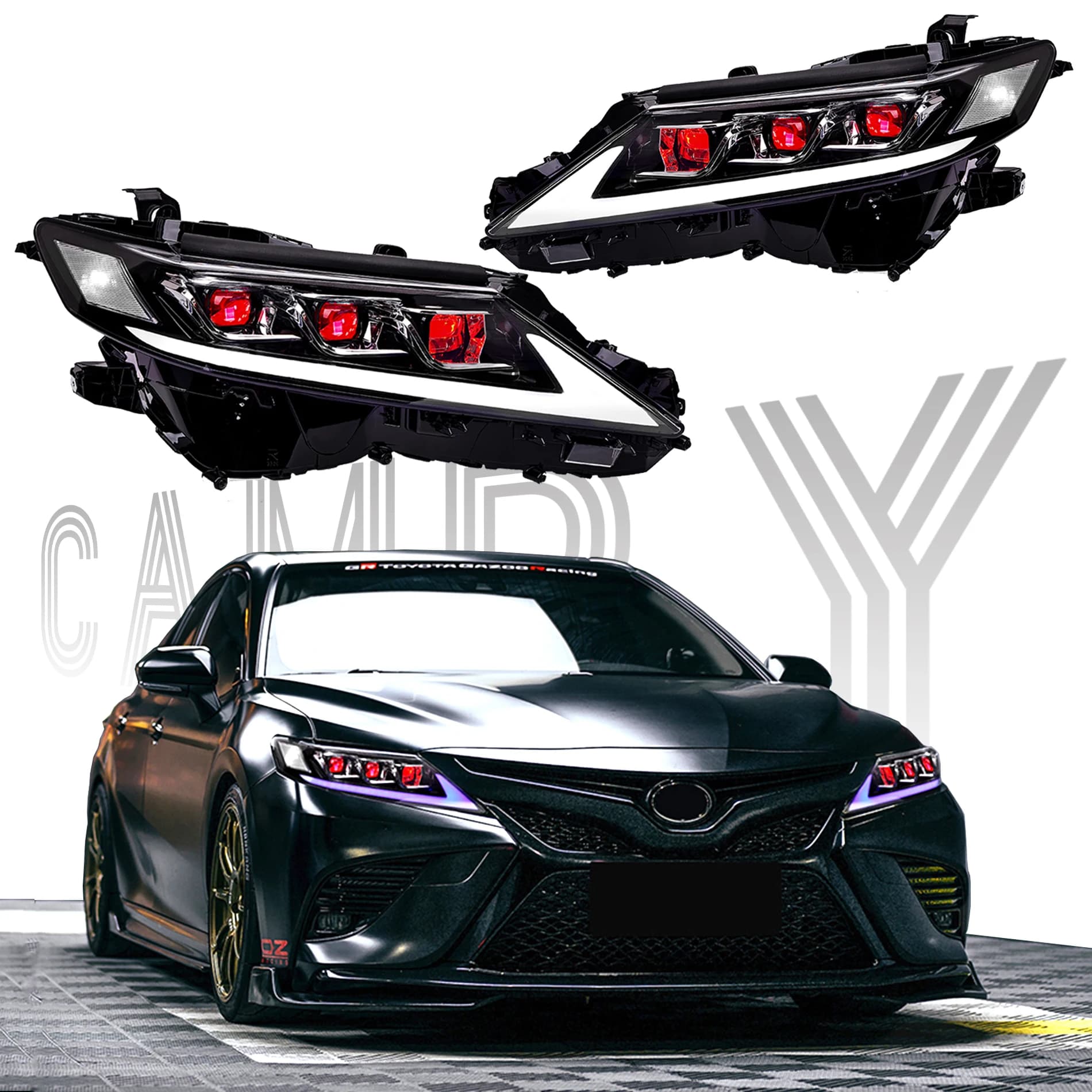 Fari per Toyota Camry 8a generazione 2018-2024 Gruppo lampada anteriore a triplo fascio