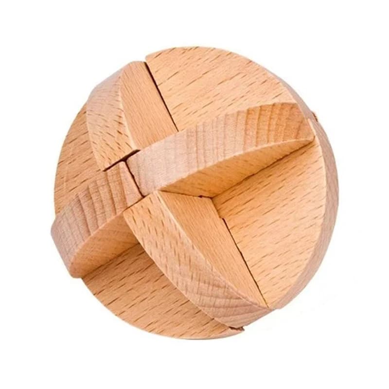 Classico Lu Ban ball Rompicapo in legno Puzzle per adulti Bambini Facile test IQ Giochi mentali Idee regalo educative e divertenti