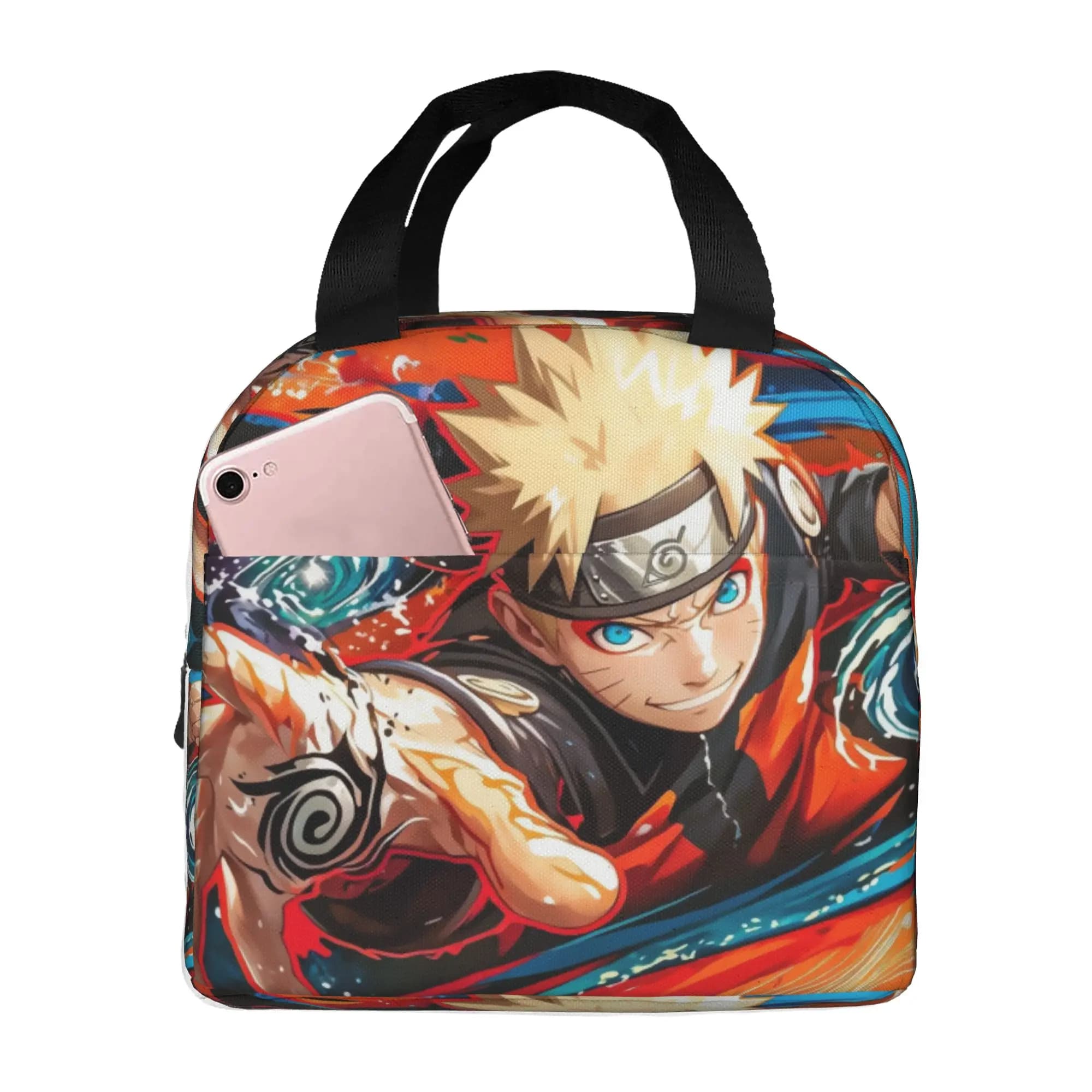 Custom N-Narutoes Uzumakis Narutos Lunch Bag Men Women Manga Movie Cooler Warm Insulated Lunch Boxes for Adult Office