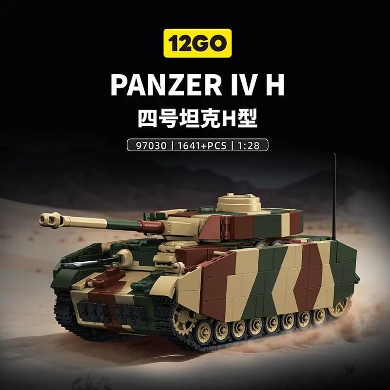 12GO97030 Set di Costruzioni Puzzle Carro Armato Tedesco Tipo IV della Seconda Guerra Mondiale Modello H Giocattolo per Ragazzi Nuovo Prodotto