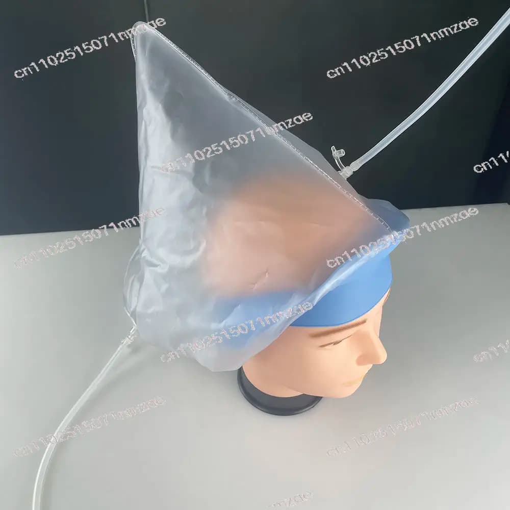 Cappello di ozono durevole Borsa per testa di ozono in PVC morbido Cappuccio per vaporiera di ozono per il trattamento di cuoio capelluto e capelli O3